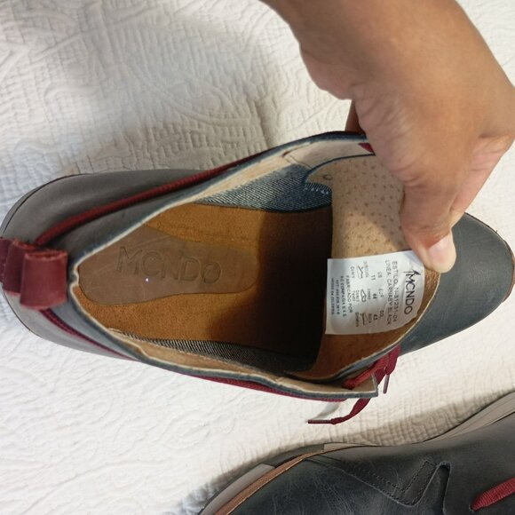 MCNDO Carnaby Shoes Mens Black Leather Size 11 Red Laces Casual Comfort Rubber - Picture 10 of 10